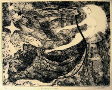 Let me fly away - etching 25x31cm 1968