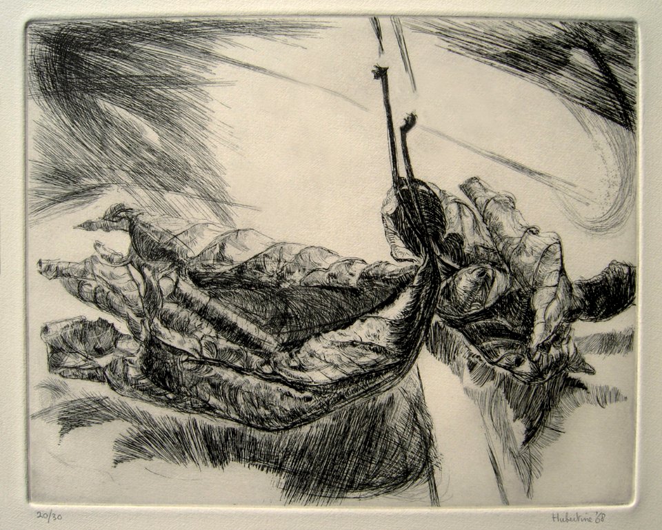 Dry autumn leaves - etching 25x31cm 1968