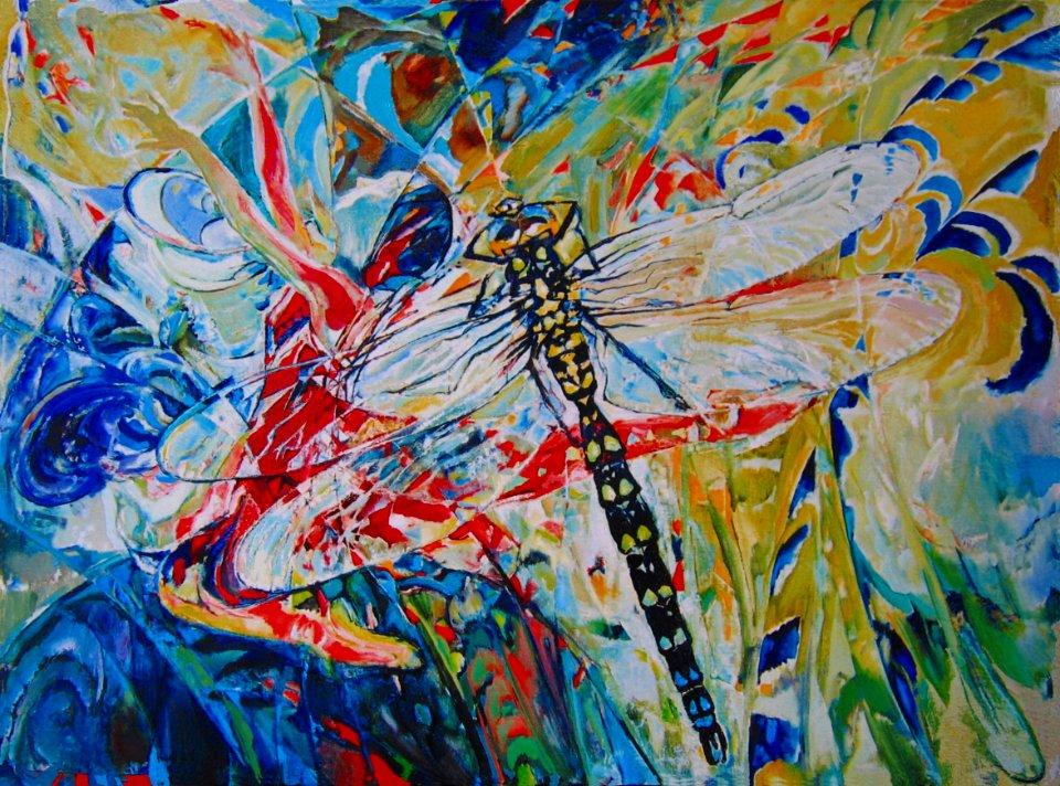 Dancing with a dragonfly - oilpaint on canvas 90x120cm 196…
