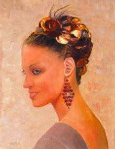 Nice profile - oil painting on canvas 33x43cm 2008. Free illustration for personal and commercial use.