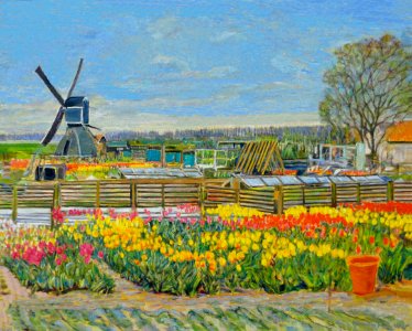 Corn mill called 'Hoogewegse' mill - oil painting on canva…. Free illustration for personal and commercial use.