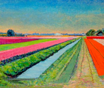 Hyacinth fields flowering - oil painting on canvas 62x73cm…. Free illustration for personal and commercial use.