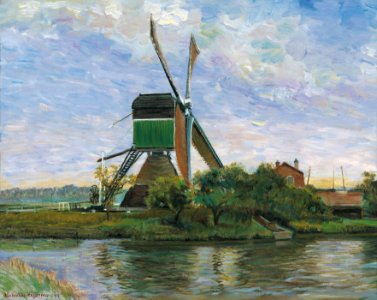 Breukelen 'Kortrijks' mill - oil painting on panel 40x50cm…