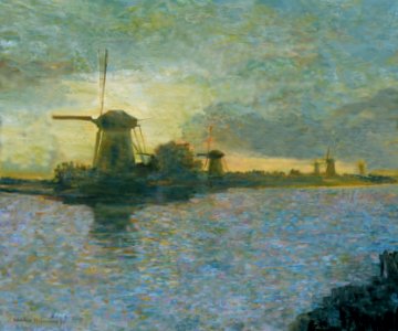 Mills at Kinderdijk - oil painting on canvas 115x140cm 199…