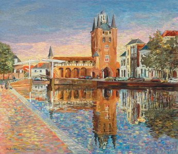 Drawbridge in Zierikzee - oil painting on canvas 53x66cm 1…. Free illustration for personal and commercial use.