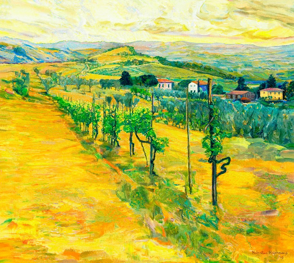 Via Chiantigiana at Greve - oil painting on canvas 73x81cm…