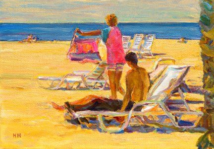 Playa de Levante - small oil painting on canvas 20x30cm 20…. Free illustration for personal and commercial use.