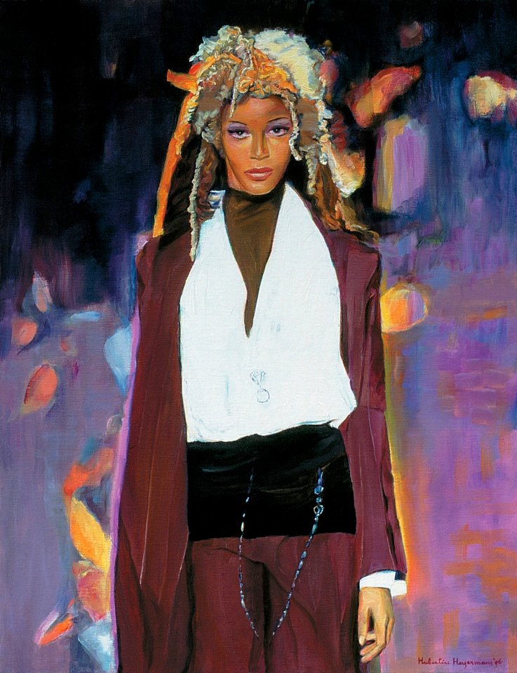 Naomi Campbell - oil painting on Dutch canvas 85x110cm 199…