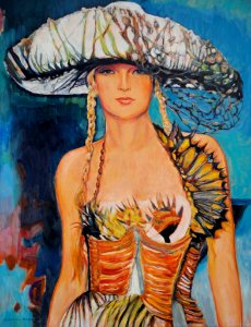 Jean Paul Gaultier - oil painting on Dutch canvas 67x89cm …. Free illustration for personal and commercial use.