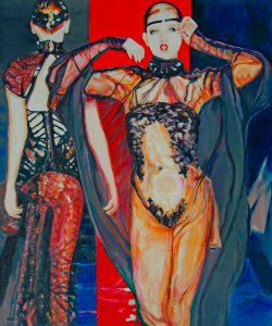 Jean-Paul Gaultier - oil painting on canvas 88x105cm 2014. Free illustration for personal and commercial use.