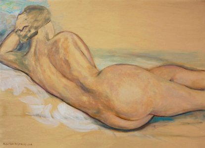 Nude lying down - oil painting on Dutch canvas 76x103cm 20…
