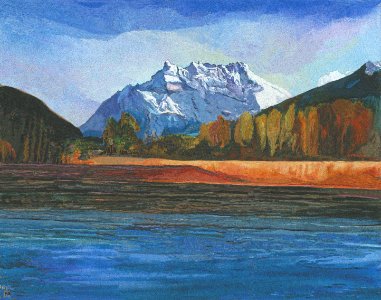 River "Eau-froide" at Villeneuve - watercolour 30x40cm 199…