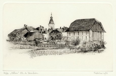 View on Ollon village, seen from the road to VersChiez - e…. Free illustration for personal and commercial use.