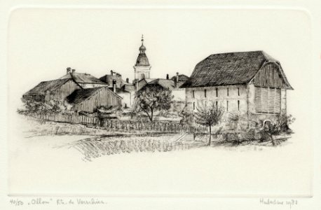 View on Ollon village, seen from the road to VersChiez - e…