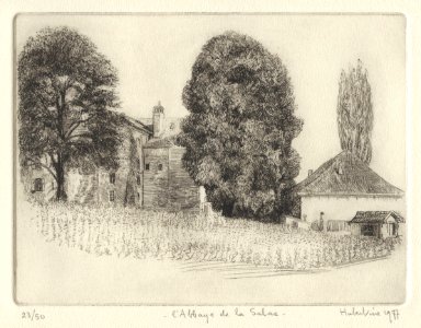 Abbey of Salaz near Ollon in the Canton de Vaud - etching …. Free illustration for personal and commercial use.
