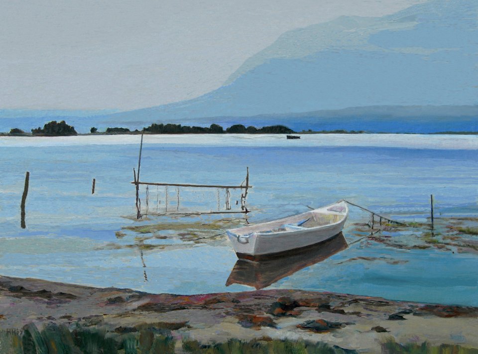 Etang de Leucate - oil painting on wooden panel 40x55cm 20…