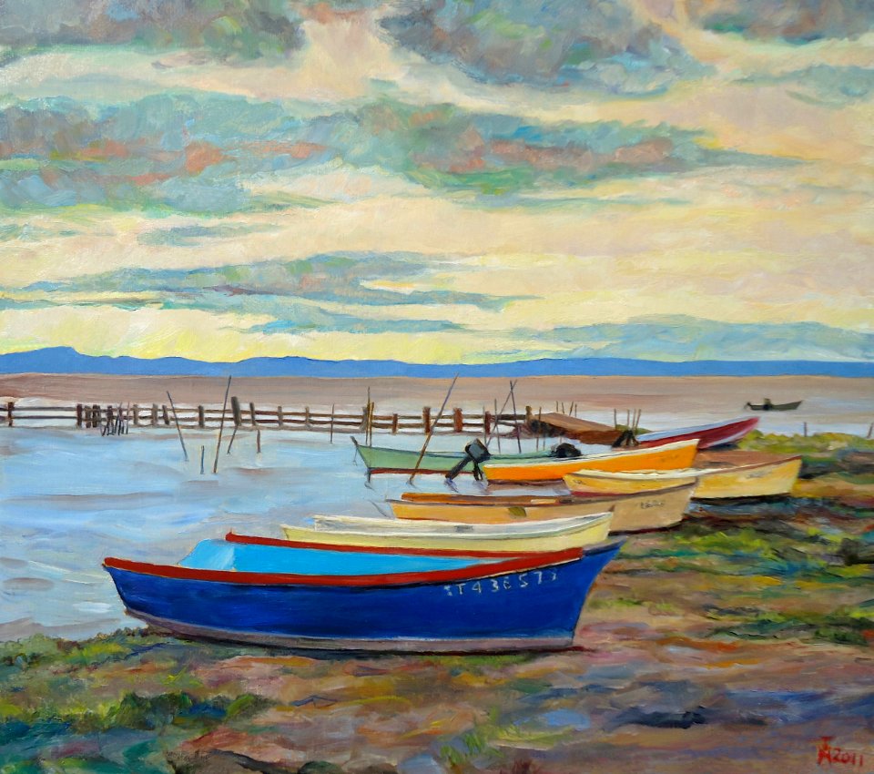 Stormy weather in the south of France - oil painting on ca…