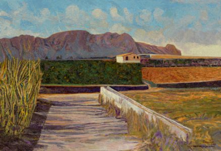 View on the Sierra de Segària - oil painting on canvas 44x…