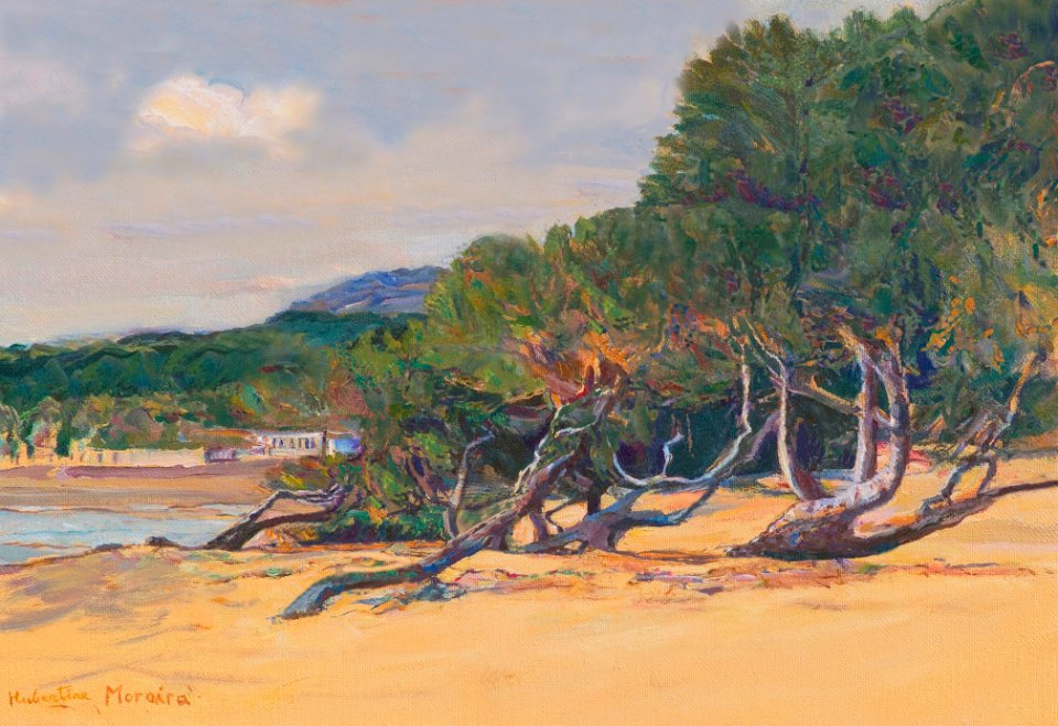 Moraira - oil painting on canvas 30x44cm 2005. Free illustration for personal and commercial use.