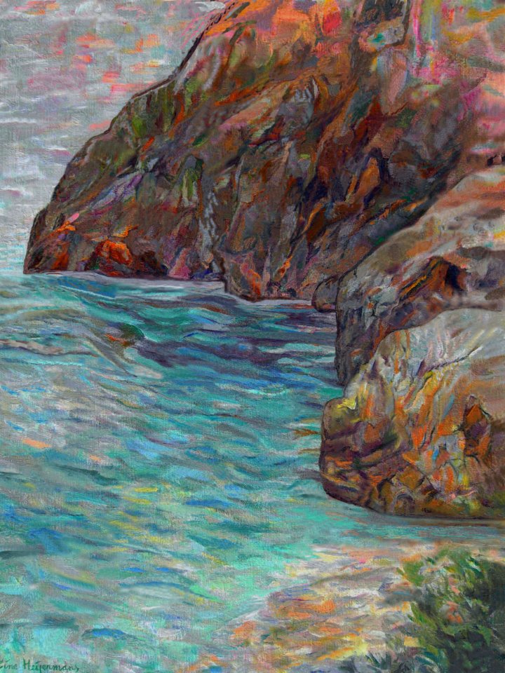 Bay at the Costa Blanca - oil painting on Dutch canvas 56x…