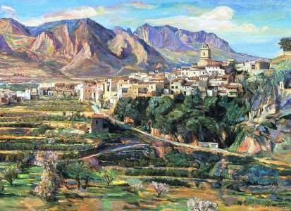 Polop at the Costa Blanca - oil painting on canvas 92x120c…. Free illustration for personal and commercial use.