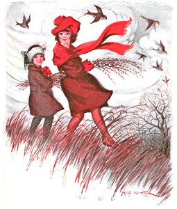 1920 03 March Cover Windy Day. Free illustration for personal and commercial use.