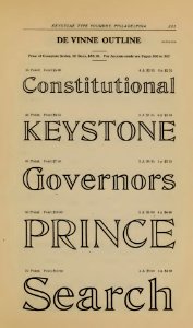 Keystone 55 De Vinne Outline