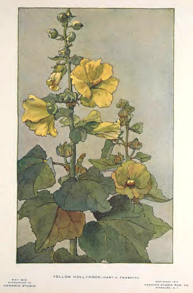 1912 Yellow Hollyhock Keramic Studio