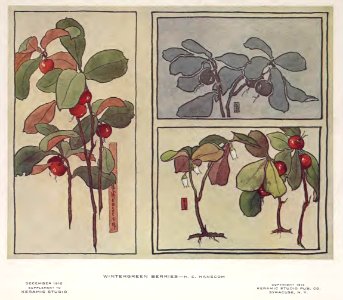 1912 Wintergreen Berries Keramic Studio