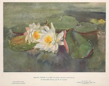 1916 White Pond Lilies Keramic Studio. Free illustration for personal and commercial use.