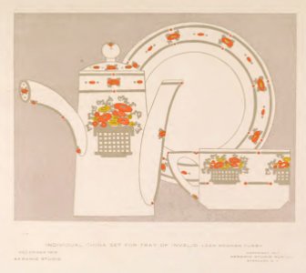 1918 Tea Set Keramic Studio. Free illustration for personal and commercial use.