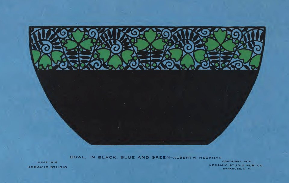 1918 Black Blue Green Keramic Studio 1918