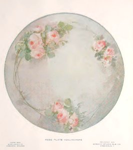1915 Rose Plate(2) Keramic Studio