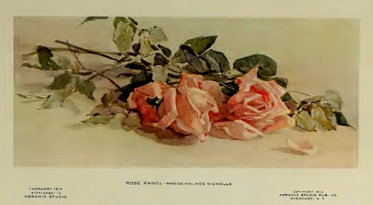 1912 Rose Panel Keramic Studio. Free illustration for personal and commercial use.