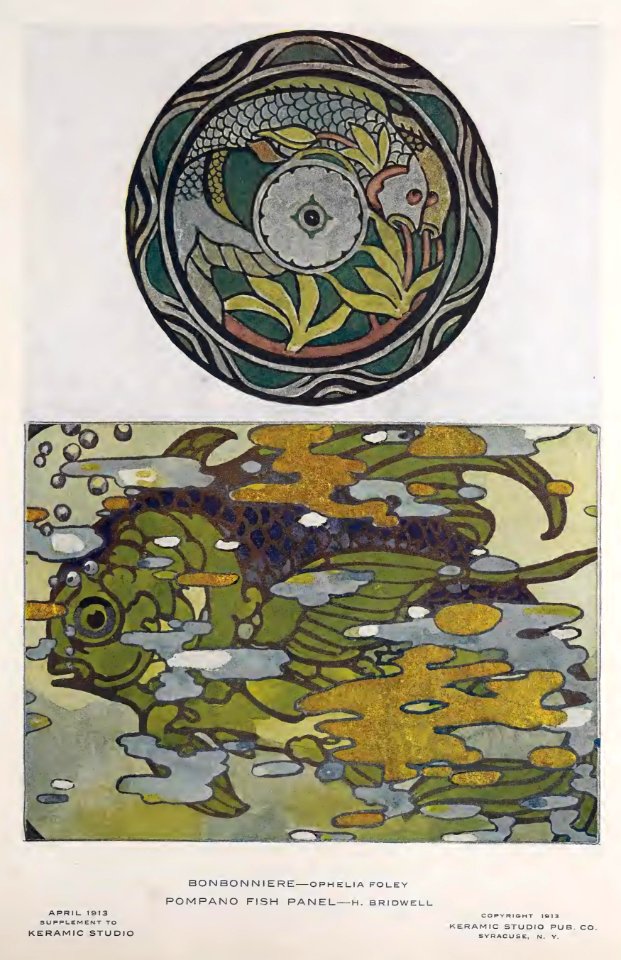 1913 Fish Designs Keramic Studio