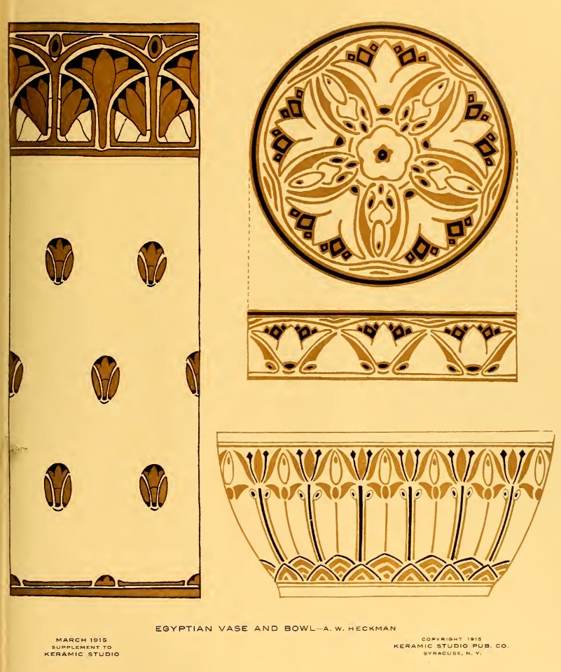 1915 Egyptian Designs Keramic Studio