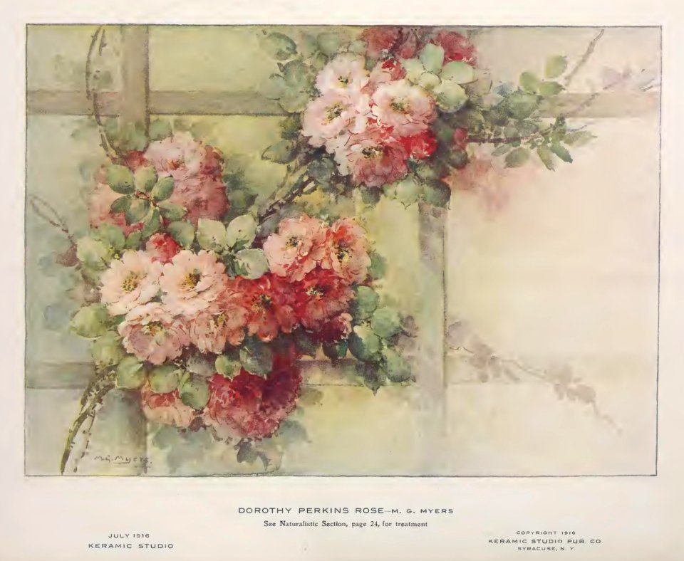 1916 Dorothy Perkins Rose Keramic Studio