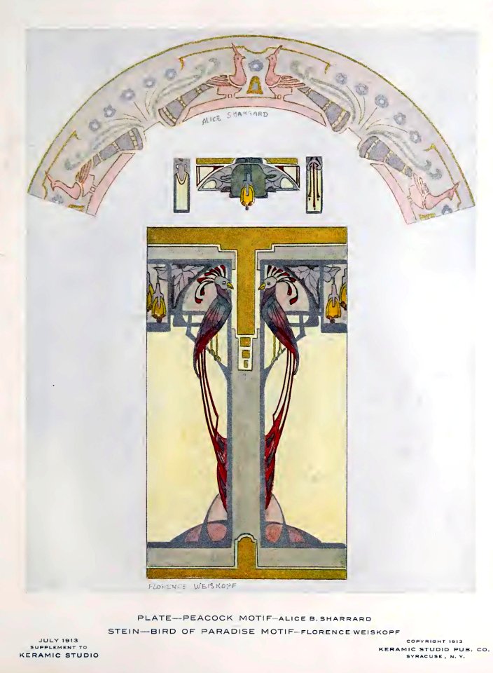 1913 Bird Motifs Keramic Studio