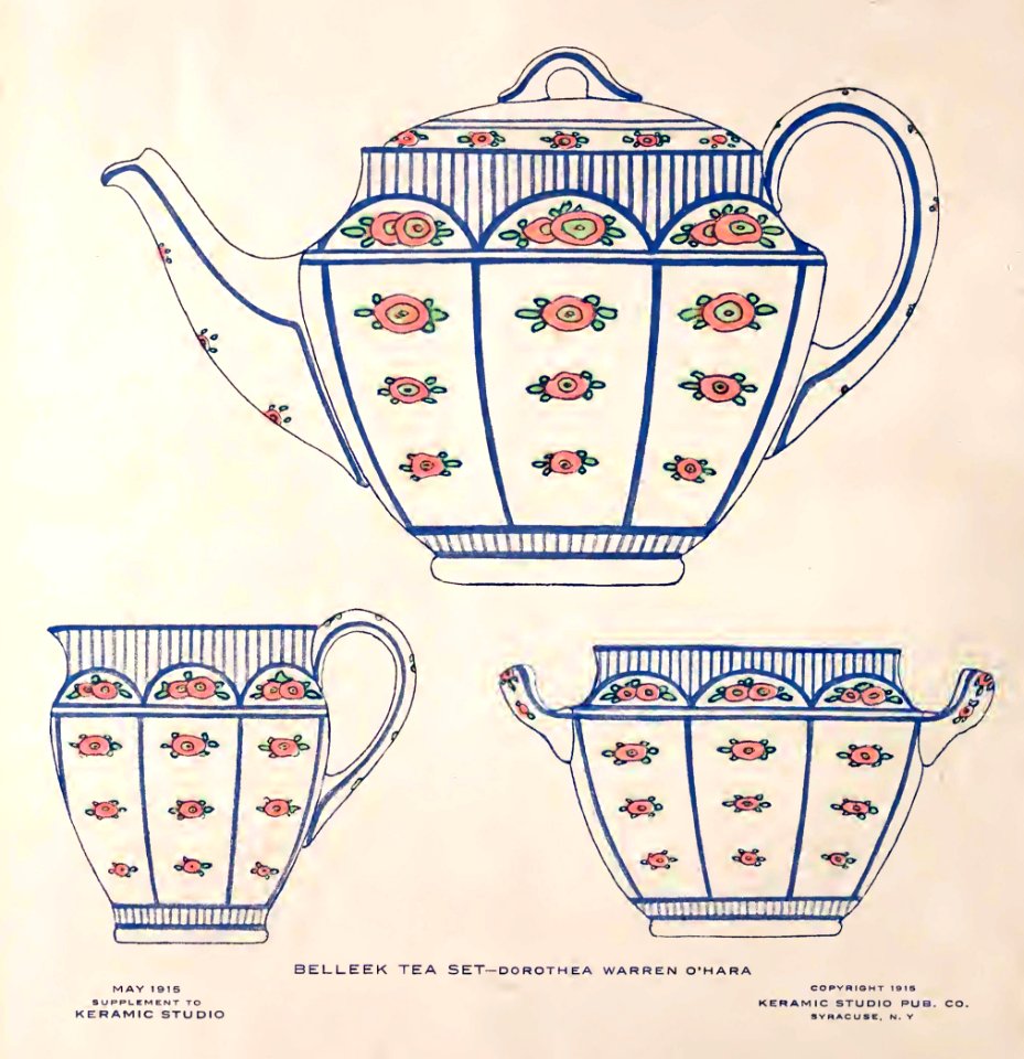 1915 Belleek Tea Set Keramic Studio