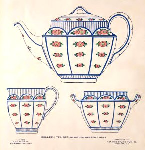 1915 Belleek Tea Set Keramic Studio. Free illustration for personal and commercial use.