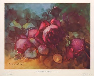 1907 Jacqueminot Roses Keramic Studio. Free illustration for personal and commercial use.