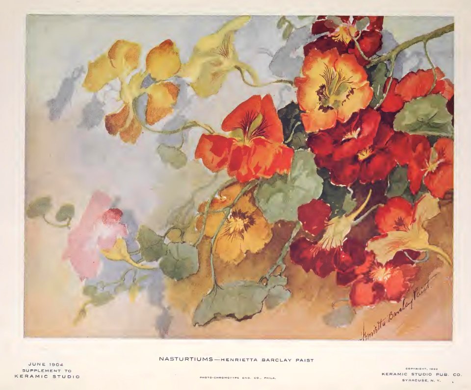 1904 Nasturtiums Keramic Studio