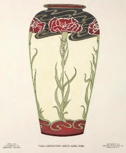 1903 Carnation Vase Keramic Studio. Free illustration for personal and commercial use.