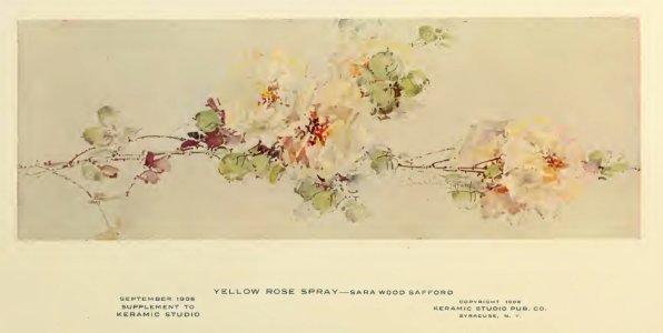 1908 Yellow Rose Spray Keramic Studio