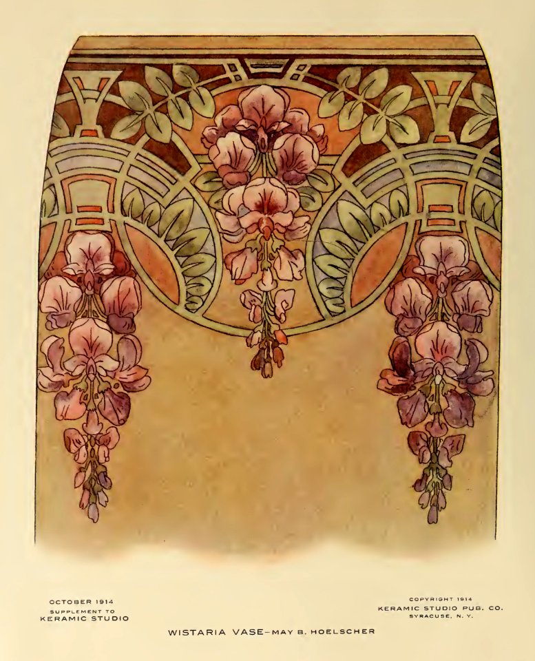 1914 Wisteria Vase Keramic Studio