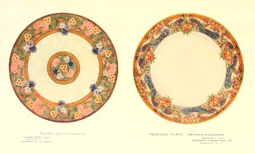 1909 Plate Designs Keramic Studio. Free illustration for personal and commercial use.