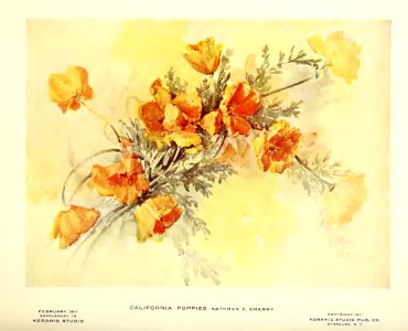 1911 California Poppies Keramic Studio. Free illustration for personal and commercial use.