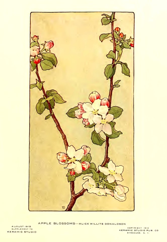 1910 Apple Blossoms Keramic Studio