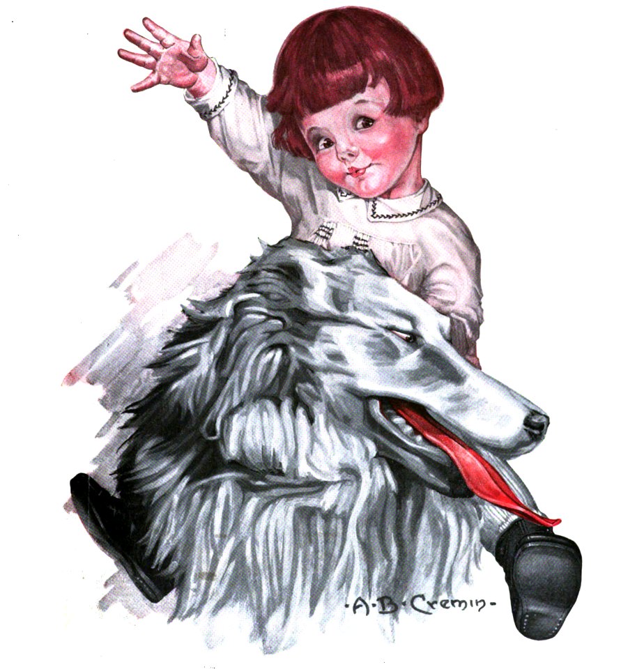 Child Riding a Dog