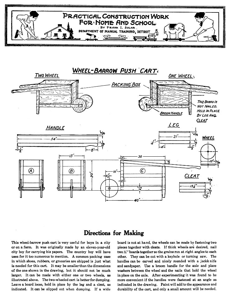 Wheel Barrow Push Cart
